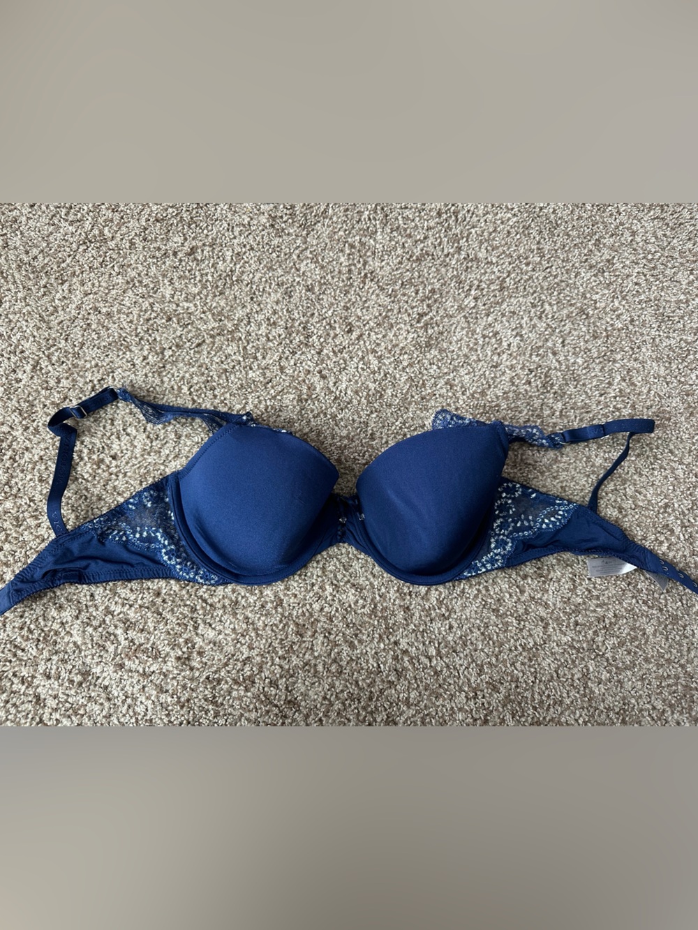 Victoria's Secret Navy Lace Demi Push-Up Bra